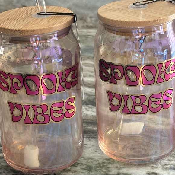 Spooky Vibes Retro Halloween Glass Sipper Set - Picture 2 of 4